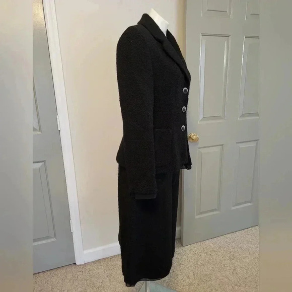 Banana Republic Black Tweed Wool Fully Lined Minimalist Career Wear Suit(12/14) - Picture 2 of 14